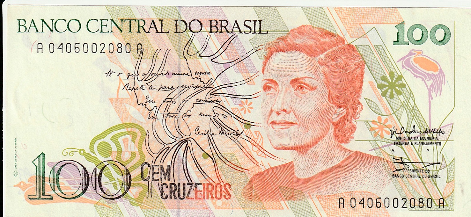 Brezilya 100 Cruzieros 1986