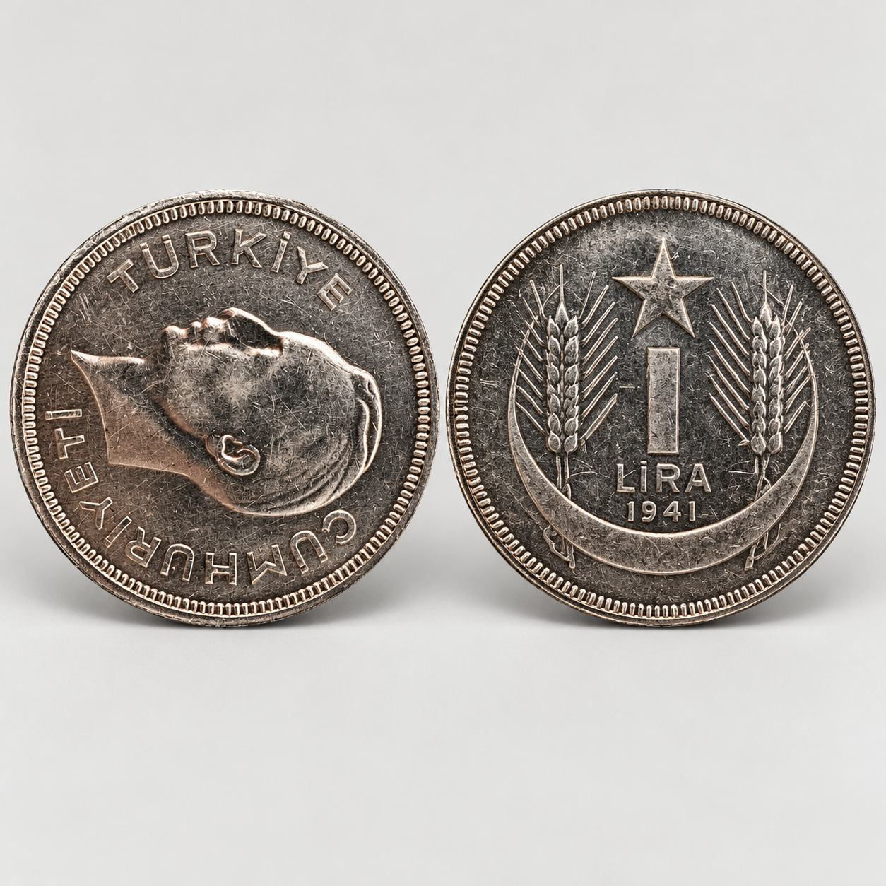 ÇÇT 1941 yılı İsmet İnönü portreli 1 Lira